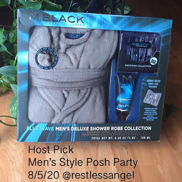 🎉HP🎉 M. Black Men’s Signature Series Deluxe Robe With Grooming Set - Picture 11 of 11